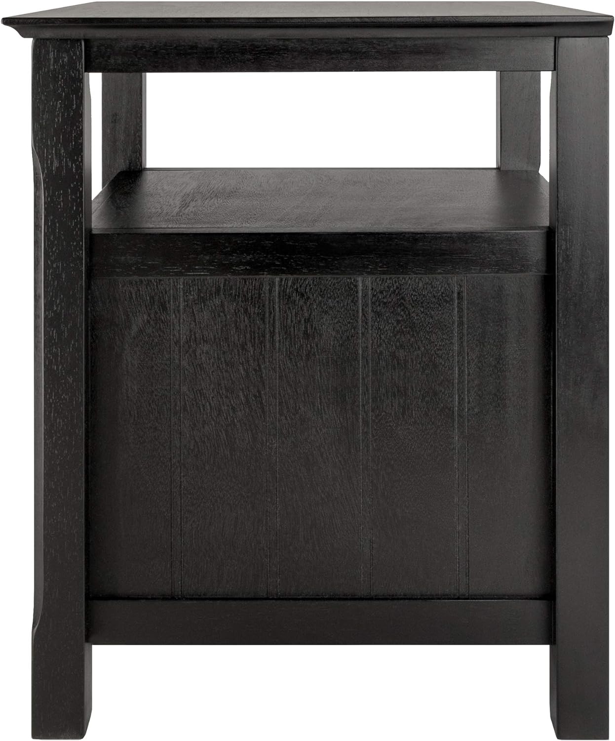 Winsome Solid Wood 2 Drawer Timber Night Stand Black Finish