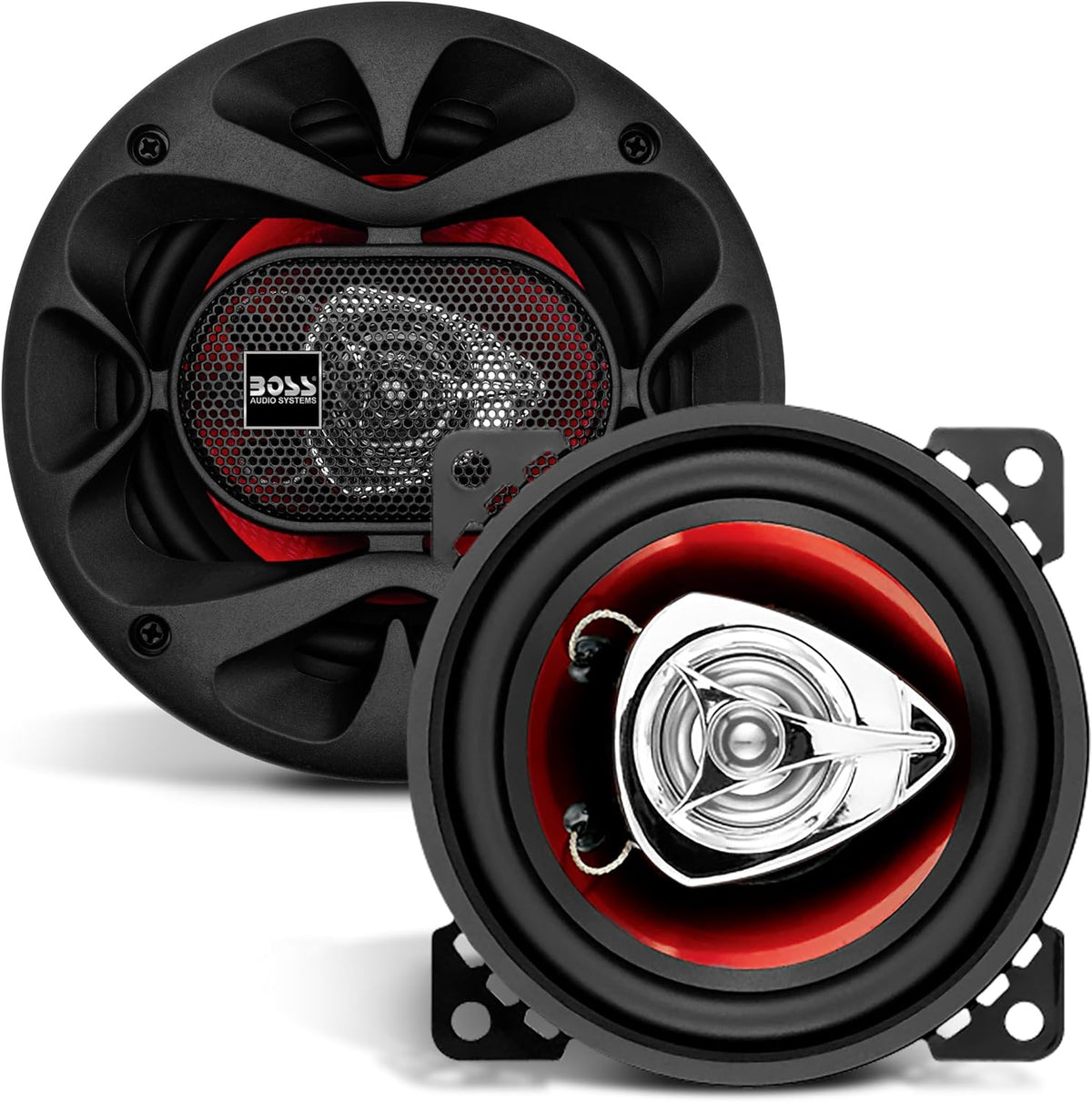 BOSS Audio Systems CH4220 Chaos Series 4 Inch Car Door Speakers - 200 Watts Max (per Pair), Coaxial, 2 Way, Full Range, 4 Ohms, Sold in Pairs, Bocinas para Carro
