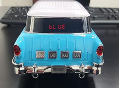 Audiobox 1955 Bel Air Retro Ride Bluetooth Car Speaker & FM Radio | with USB, SD, AUX Input for Office, Home, Garage (Blue)