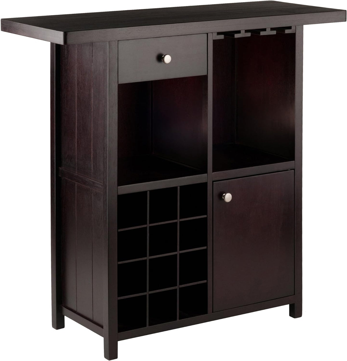 Winsome Macon Bar Wine Cabinet, Espresso