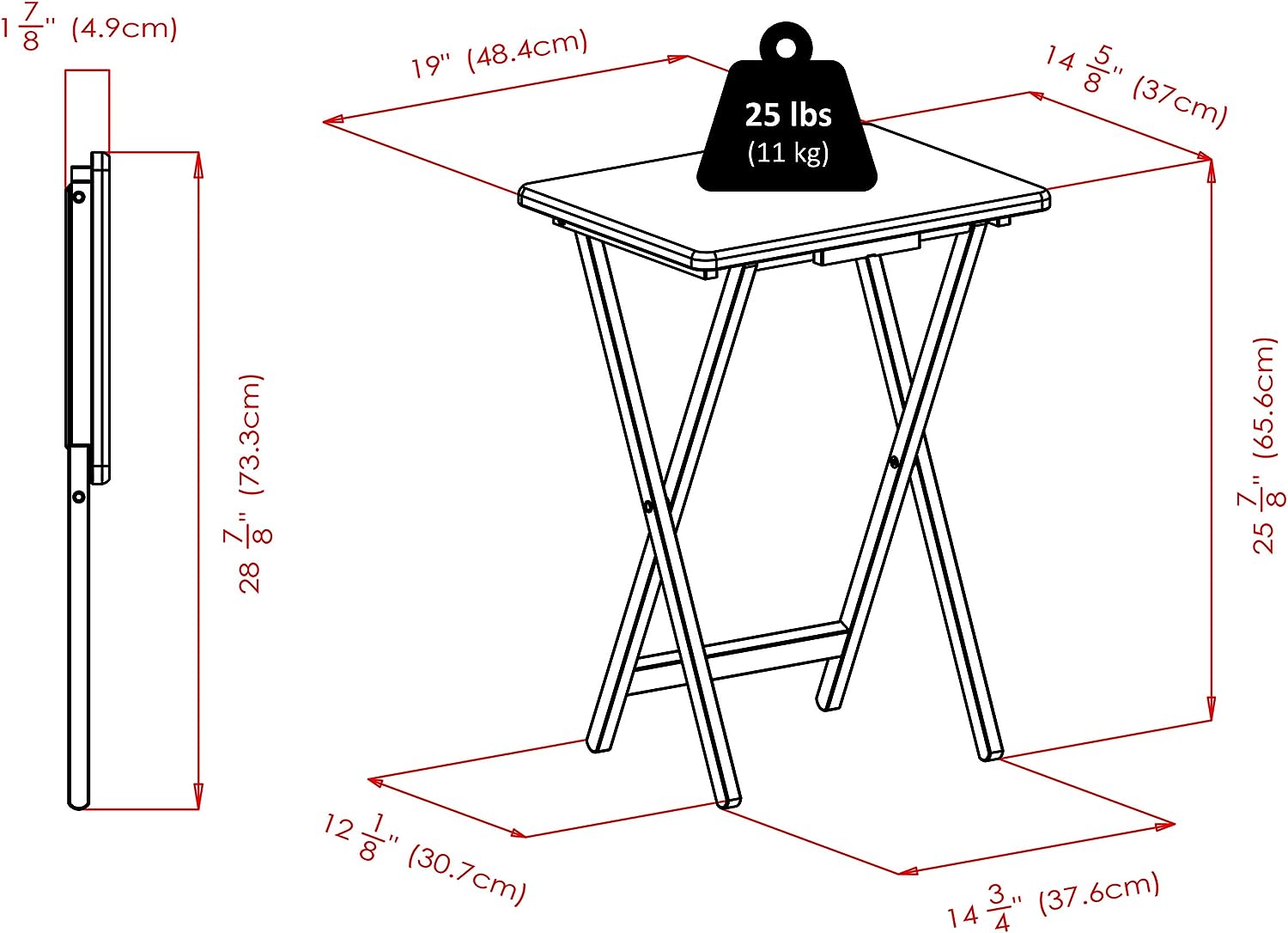 Winsome Alex TV Tables, Black