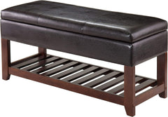 Winsome Monza Storage Bench with Cushion Seat, Espresso (94143)