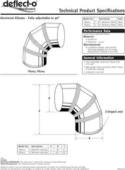 Deflecto Aluminum Dryer Vent Elbow, Fully Adjustable, 4", Silver (DE904)