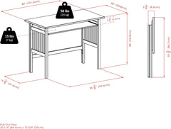 Folding Computer Desk, Beechwood