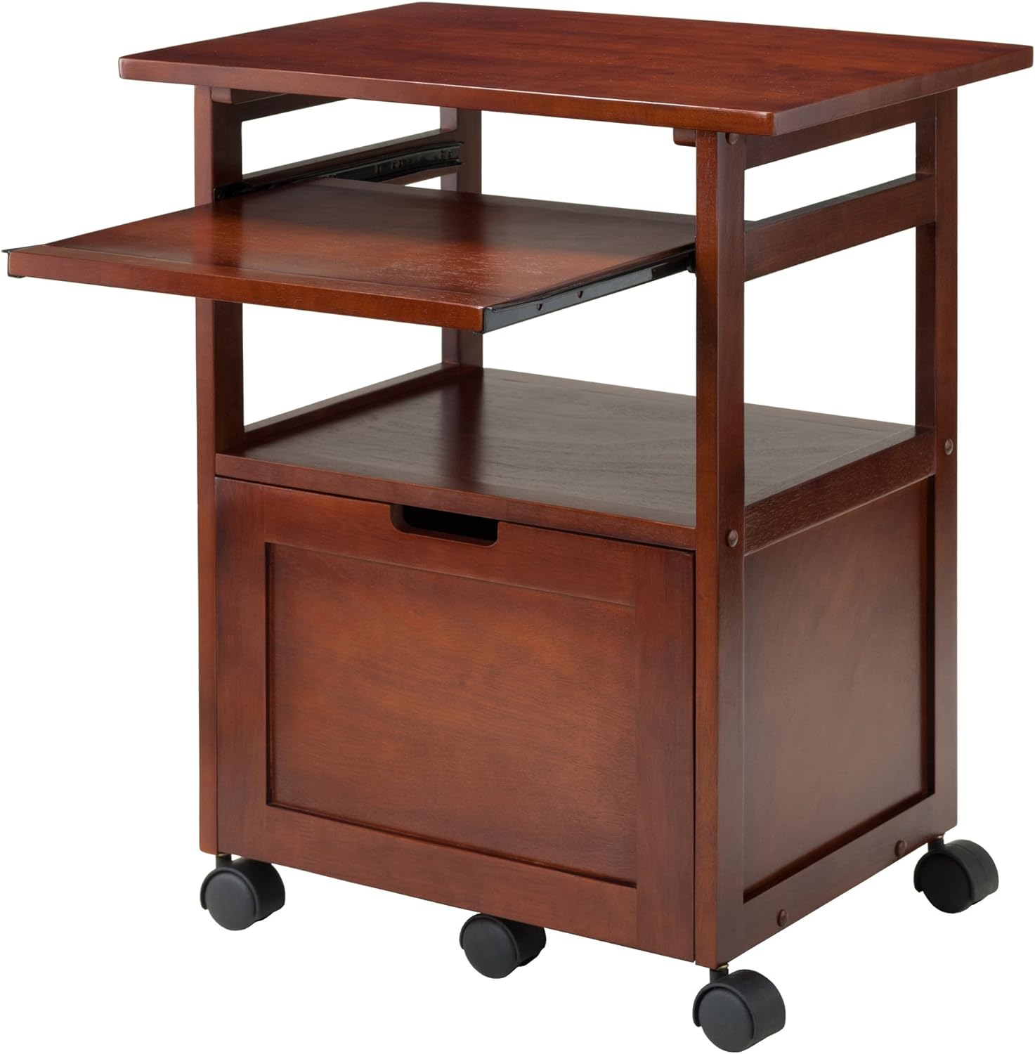 Winsome Piper Home Office, Walnut, 24.02"W x 29.65"H x 17.32"D