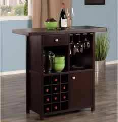 Winsome Macon Bar Wine Cabinet, Espresso