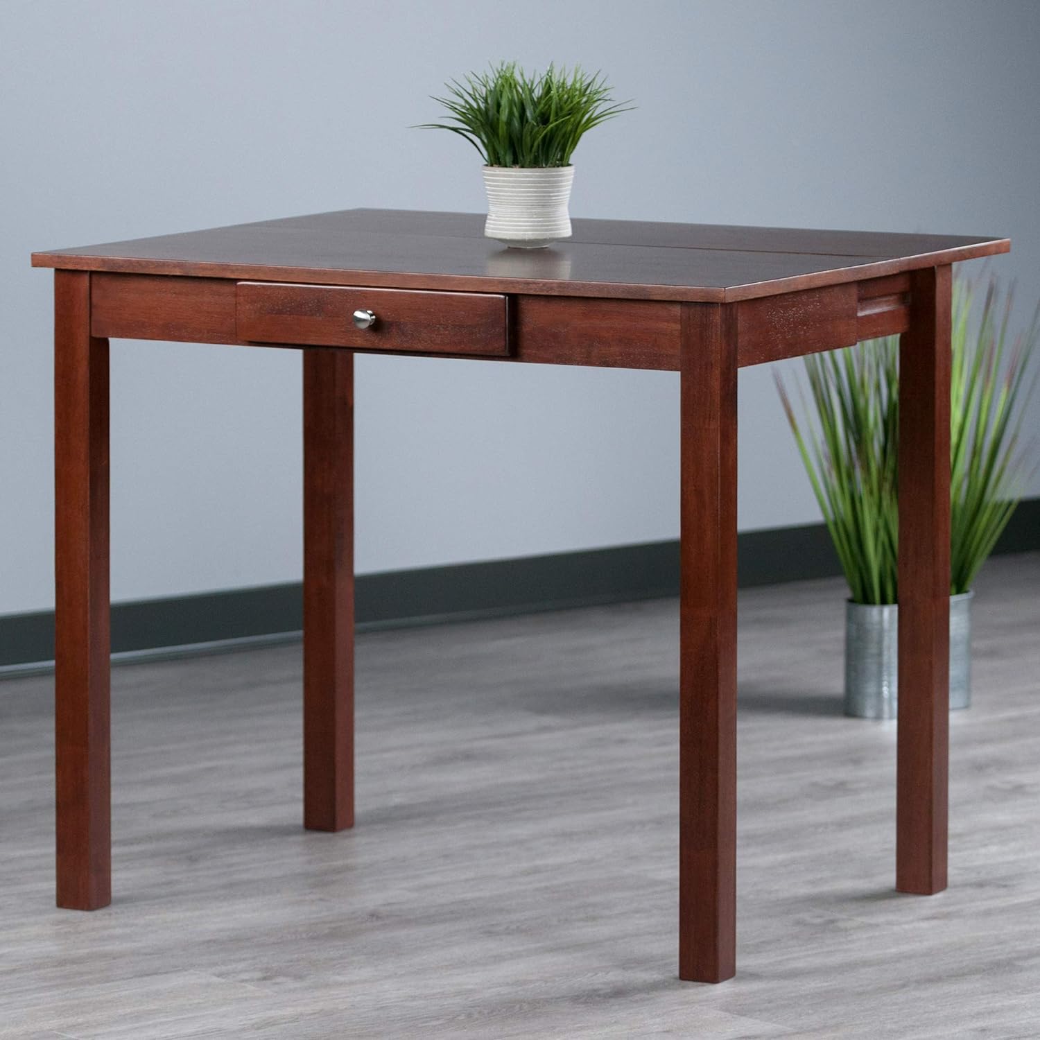 Winsome Perrone High Table, Walnut, 34.8 in x 40 in x 29.1 in