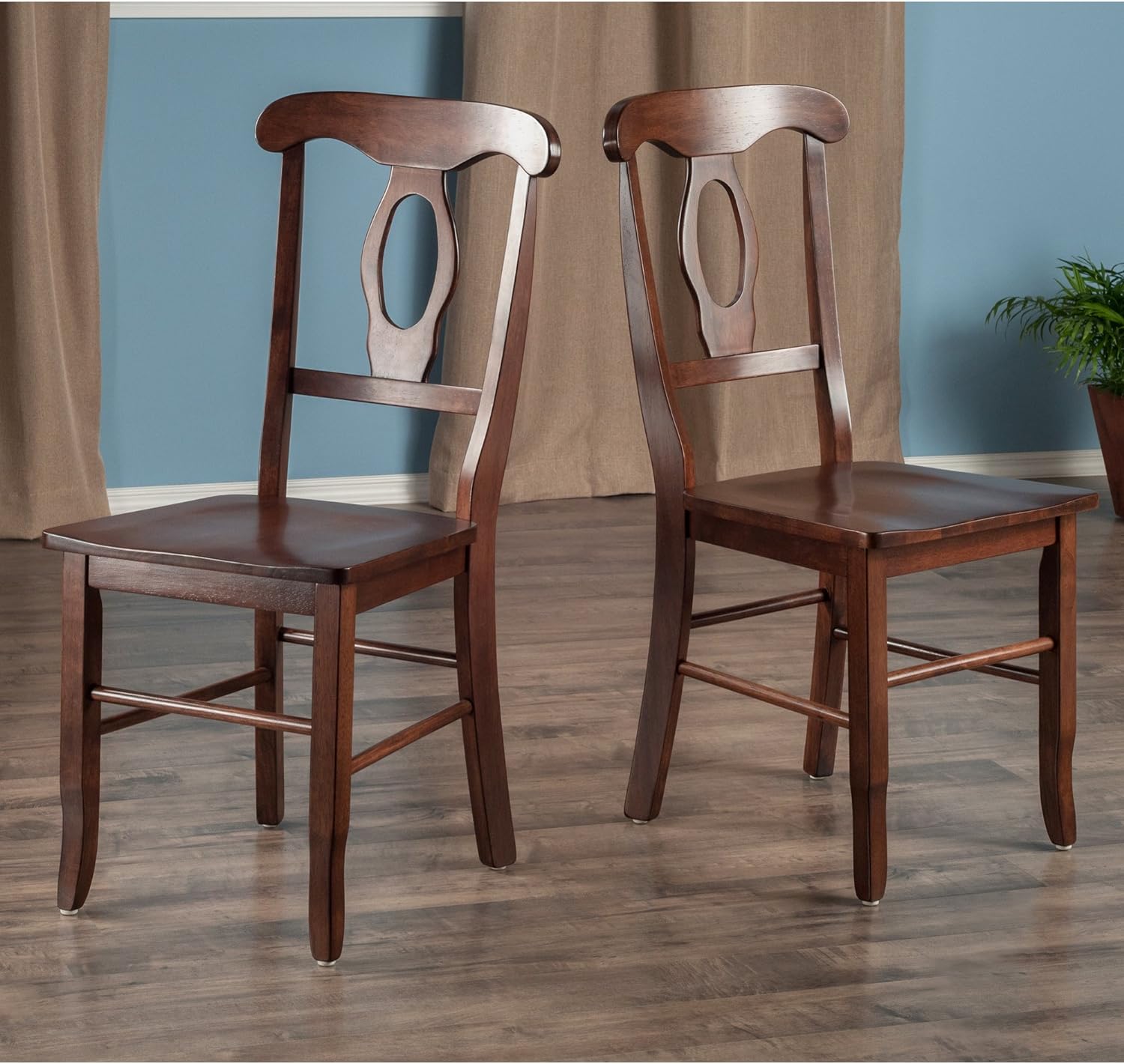 Winsome Renaissance 2-pc Dining Chair Set, Key hole back, Walnut