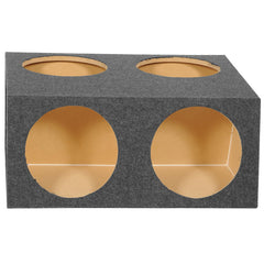 QPower Quad Easy Set 4 Hole 12 Inch Sealed Divided Speaker Box Subwoofer Enclosure MDF Construction Carpeted Car Audio Universal Fit