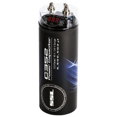 Sound Storm Laboratories C352 Car Audio Capacitor – 3.5 Farad, Energy Storage, Enhance Bass from Stereo, for Amplifier and Subwoofer, Warning Tones, LED Voltage Meter