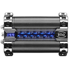 BOSS Audio Systems CAP8 Car Capacitor - 8 Farad, Energy Storage, Enhanced Bass From Stereo, Warning Reverse Polarity Tone, Voltage Overload Low Battery Voltage Led