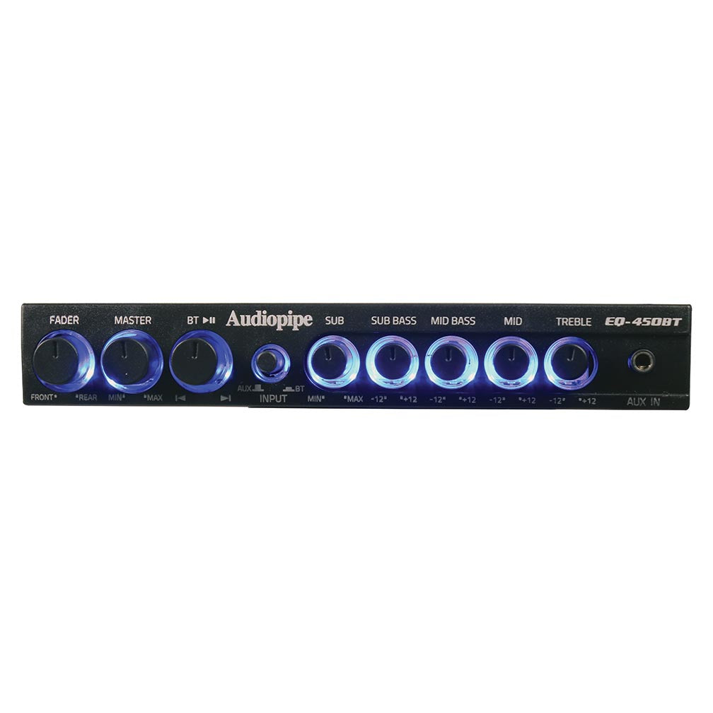 AUDIOPIPEMAP Audiopipe 4 Band Wireless Streaming Graphic Band Equalizer w/Bluetooth