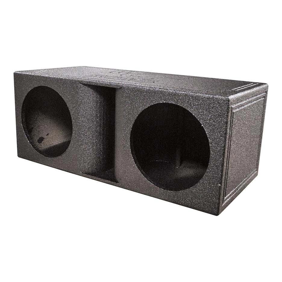 Q Power QBomb Dual Vented Horn Ported Subwoofer Box Finished with Bed Liner