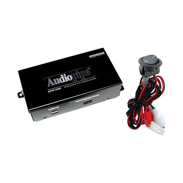 Audiopipe RFM500 Wireless Fm Modulator Audiopipe 2 Ch. On/off Switch;adj.output Level