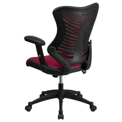 High Back Designer Burgundy Mesh Executive Swivel Office Chair