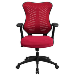 High Back Designer Burgundy Mesh Executive Swivel Office Chair