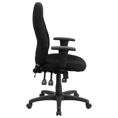 High Back Black Fabric Multifunction Swivel Task Office Chair