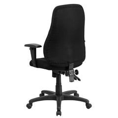 High Back Black Fabric Multifunction Swivel Task Office Chair