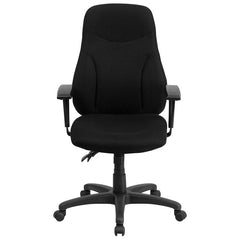 High Back Black Fabric Multifunction Swivel Task Office Chair