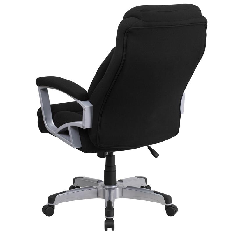 Big & Tall 500 lb. Rated Black Fabric Executive Swivel Office Chair with Arms