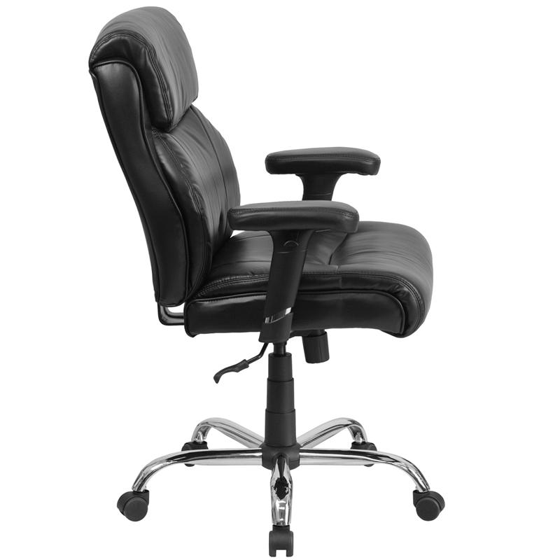 400 lb. Rated Black Task Office Chair with Clean Line Stitching and Arms