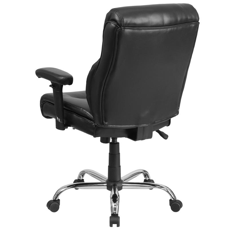 400 lb. Rated Black Task Office Chair with Clean Line Stitching and Arms