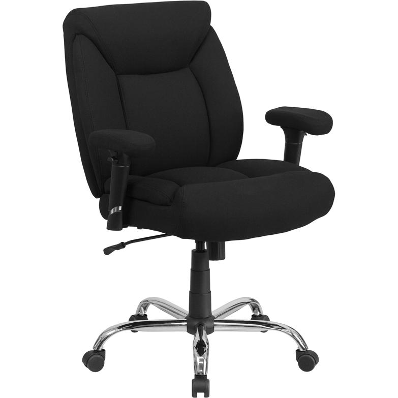 400 lb. Rated Black Fabric Deep Tufted Swivel Task Office Chair