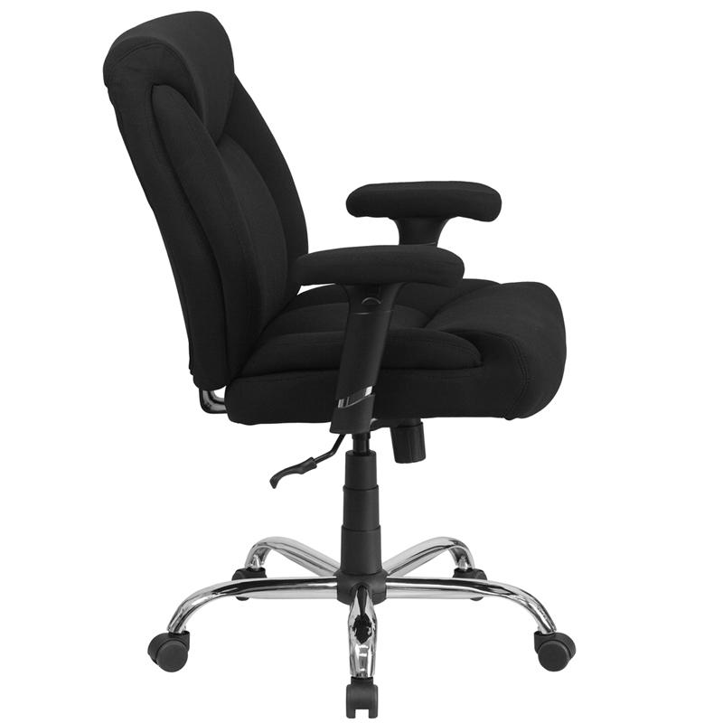 400 lb. Rated Black Fabric Deep Tufted Swivel Task Office Chair