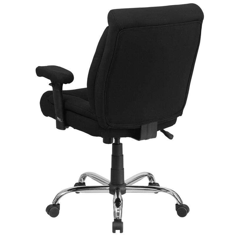 400 lb. Rated Black Fabric Deep Tufted Swivel Task Office Chair