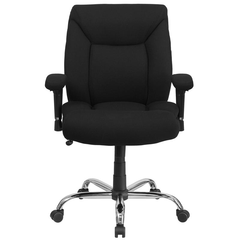 400 lb. Rated Black Fabric Deep Tufted Swivel Task Office Chair