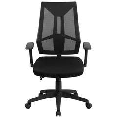 High Back Black Mesh Multifunction Swivel Task Office Chair with Adjustable Arms